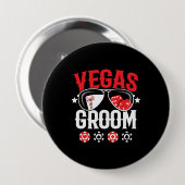 Vegas Wedding - Groom - Vegas Bachelor Party Squad Button (Vorne & Hinten)
