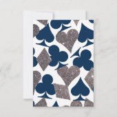 Vegas Wedding Navy Blue Silver Extra Info Card Einladung (Rückseite)