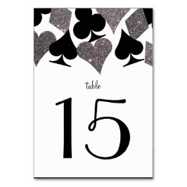 Vegas Wedding Reception Imitate Glitzer Silver Tischnummer