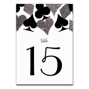 Vegas Wedding Reception Imitate Glitzer Silver Tischnummer