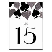 Vegas Wedding Reception Imitate Glitzer Silver Tischnummer (Rückseite)