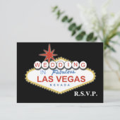 Vegas wedding rsvp karte (Stehend Vorderseite)