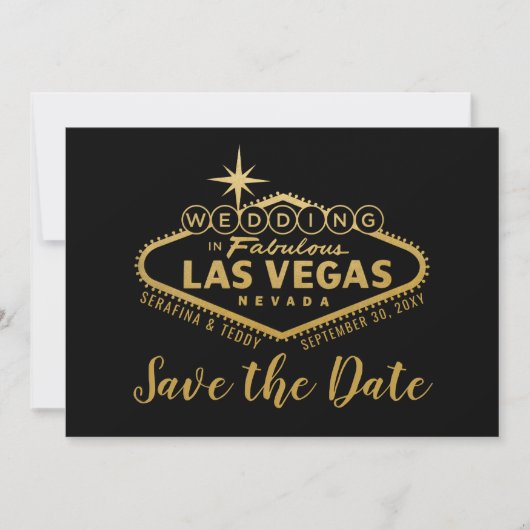 Vegas Wedding Sign Foto Save The Date (Vorderseite)