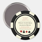 Vegas Wedding speichert das Datum Poker Chip Black Magnet (Vorderseite/Rückseite)