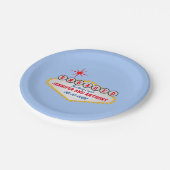 Vegas Welcome Sign Style Personalisieren Paper-Tel Pappteller (Schrägansicht)