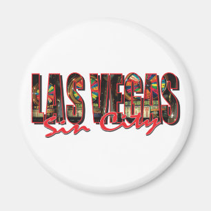 VEGAS WORT und Sin City Magnet