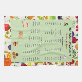 Vegetable Baking Measurement Conversion Chart Geschirrtuch