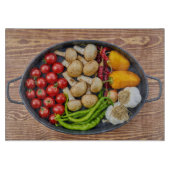 Vegetable Casserole Dish Graphic with Wood Effect Schneidebrett (Vorderseite)