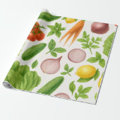 Vegetable Garden Wrapping Paper | Kitchen Gift Geschenkpapier (Ungerollt)