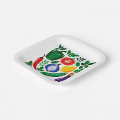Vegetable pattern pappteller (Gewinkelt)