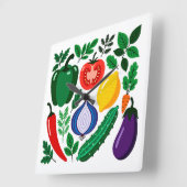Vegetable pattern quadratische wanduhr (Winkel)