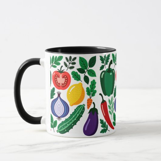 Vegetable pattern tasse (Links)