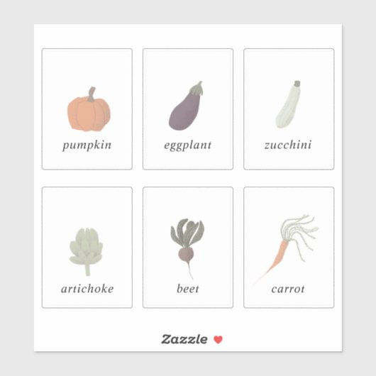 Vegetable seed pack 2x3 Inch Label Set (Blatt)