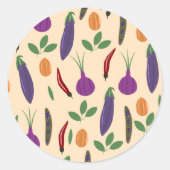 Vegetable Sticker Pack – Eggplant, Chili, Peas (Vorderseite)