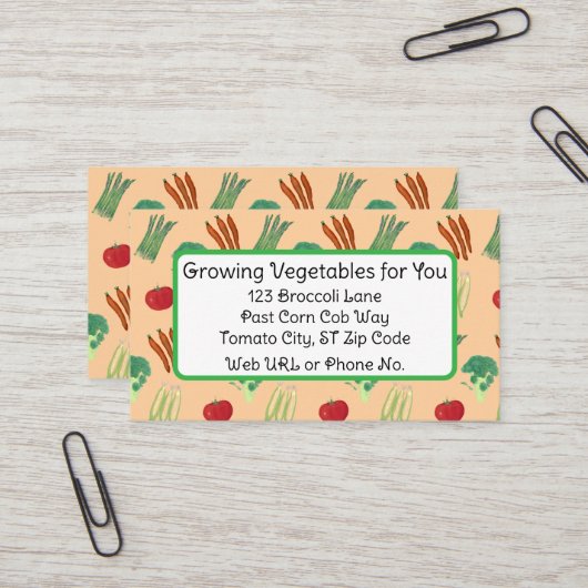 Vegetable Themed Custom Business Cards Visitenkarte (Vorderseite/Rückseite Beispiel)