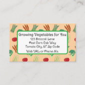 Vegetable Themed Custom Business Cards Visitenkarte (Vorderseite)