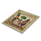 Vegetable Waltz Dancing Veggies Vintage Victorian Fliese (Seite)