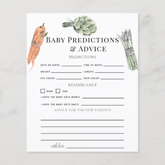 Vegetables Baby Predictions & Advice (Vorderseite)