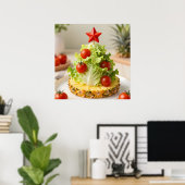 Vegetables Christmas Tree, Lettuce Leaves & Cherry Poster (Heimbüro)