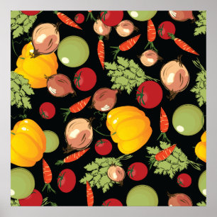 Vegetables Pattern Poster