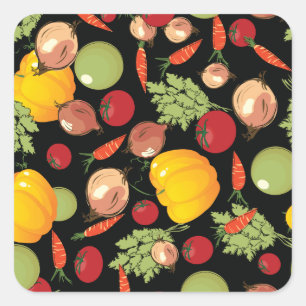 Vegetables Pattern Quadratischer Aufkleber