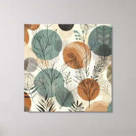 Vegetal Kunstvoll wandern mit erdigen Tönen und Ab Leinwanddruck