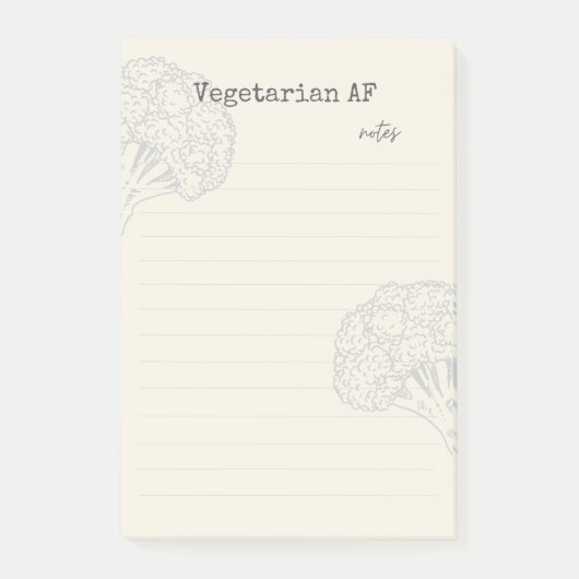 Vegetarian AF Notepad Post-it Klebezettel (Vorderseite)
