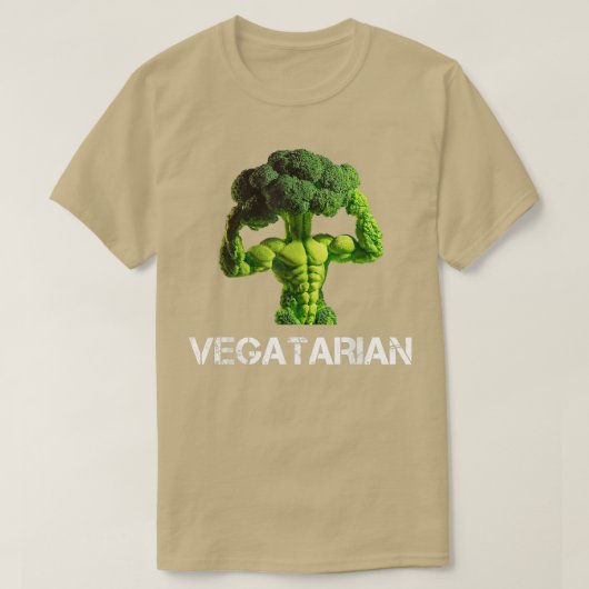 Vegetarian Broccoli Bodybuilder Sauber essen Gewic T-Shirt (Design vorne)