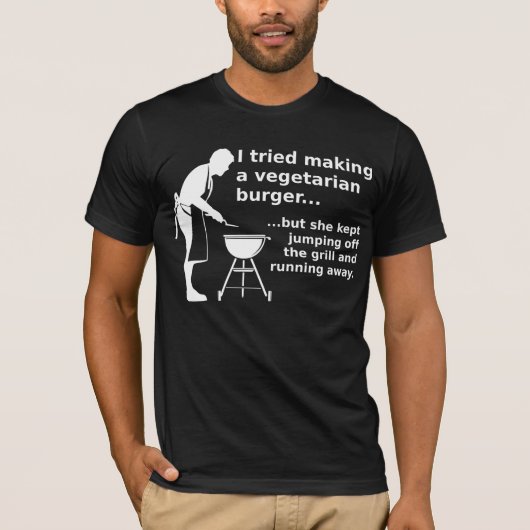 Vegetarian Burger Funny Fleisch Shirt Spaß (Vorderseite)
