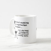Vegetarian Burger Funny Fleisch Tasse Spaß (Vorderseite Links)