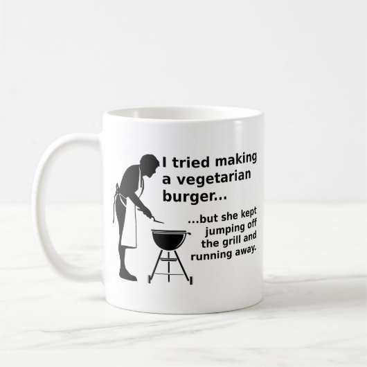 Vegetarian Burger Funny Fleisch Tasse Spaß (Links)