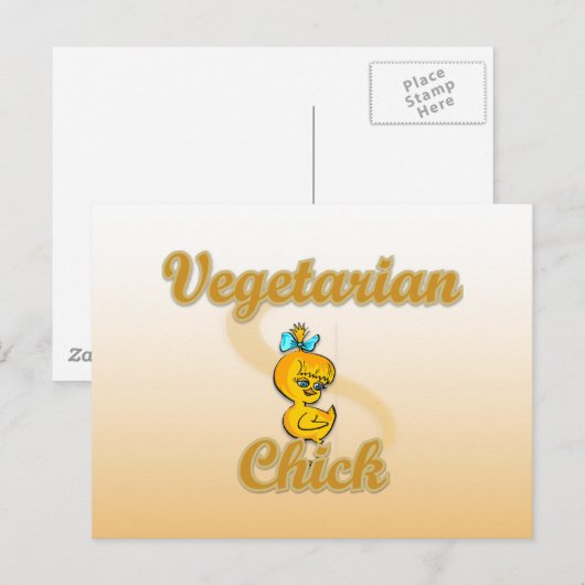 Vegetarian Chick Postkarte (Vorne/Hinten)