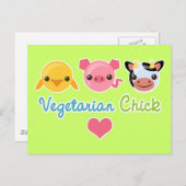 Vegetarian Chick Postkarte (Vorne/Hinten)