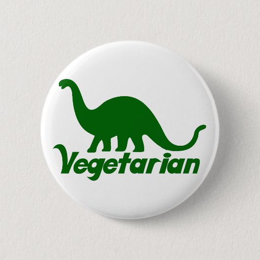 Vegetarian Dinosaurier Button (Vorderseite)
