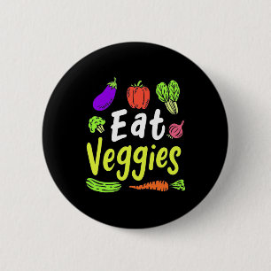 Vegetarian Eat Veggies Button