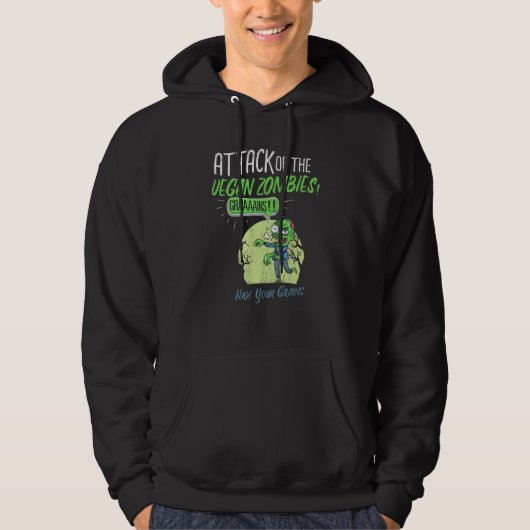 Vegetarian Flesh Is For Zombies Go Vegan Vegan Zom Hoodie (Vorderseite)