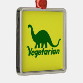Vegetarian Green Dinosaurier Silbernes Ornament (Rechts)