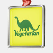 Vegetarian Green Dinosaurier Silbernes Ornament (Links)