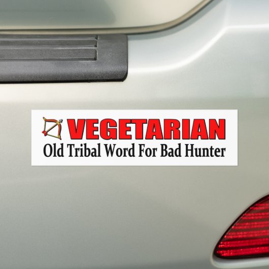 VEGETARIAN Old Tribal word for bad hunter Autoaufkleber (Auf Auto)