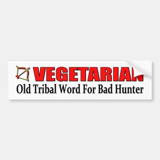 VEGETARIAN Old Tribal word for bad hunter Autoaufkleber (Vorne)