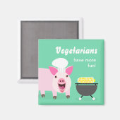 Vegetarian Pig Magnet (Vorderseite/Rückseite)