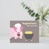 Vegetarian Pig Postcard Postkarte (Stehend Vorderseite)