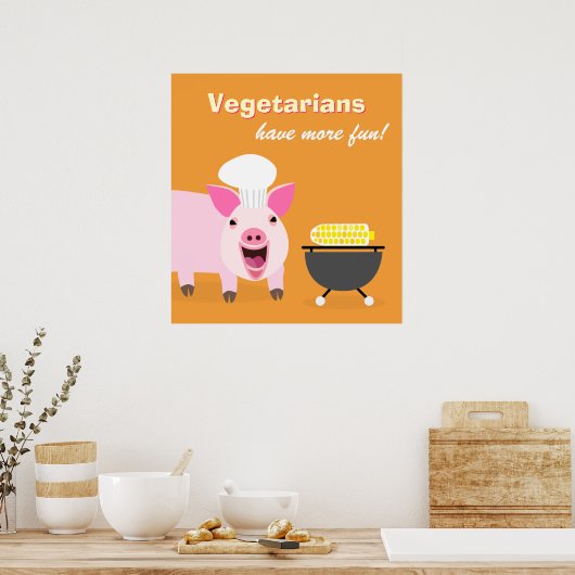 Vegetarian Pig Poster (Küche)