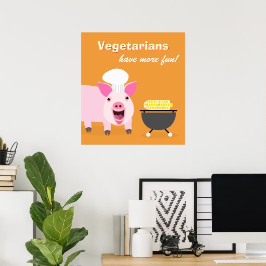 Vegetarian Pig Poster (Heimbüro)