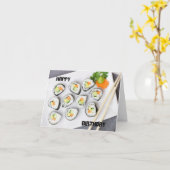 Vegetarian Sushi Happy Birthday Karte (Gelbe Blume)