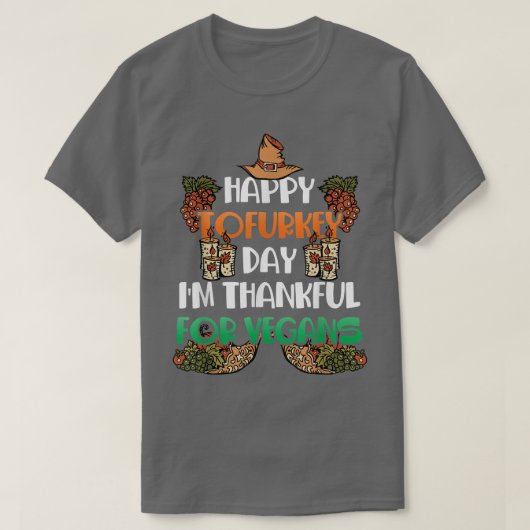 Vegetarian Thanksgiving Vegan Plant Tofu Lover T-Shirt (Design vorne)