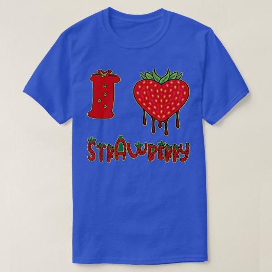 Vegetarian Vegan I Liebe Strawberry Herz Strawbere T-Shirt (Design vorne)