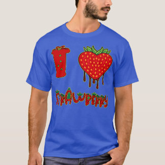Vegetarian Vegan I Liebe Strawberry Herz Strawbere T-Shirt