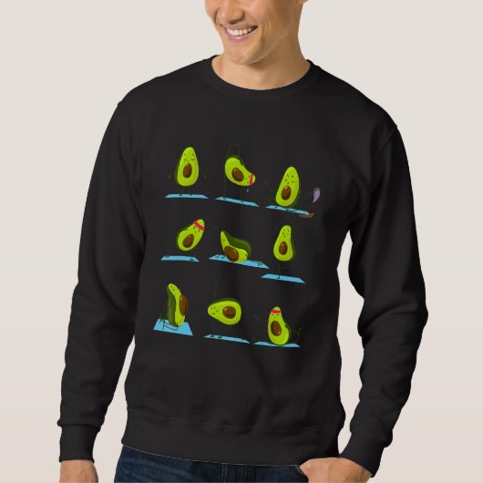 Vegetarian Vegan Yoga Avocado Guacamole Sweatshirt (Vorderseite)