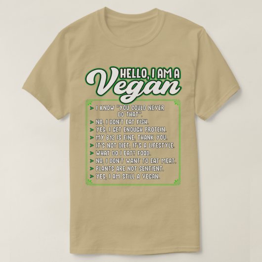Vegetarian Veggie Hallo ich bin ein Veganer vegeta T-Shirt (Design vorne)